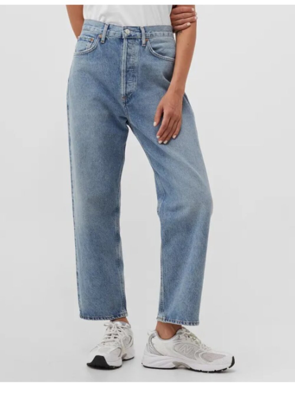 AGOLDE 90s Crop Mid Rise Loose Straight Jeans in Passenger Size 26